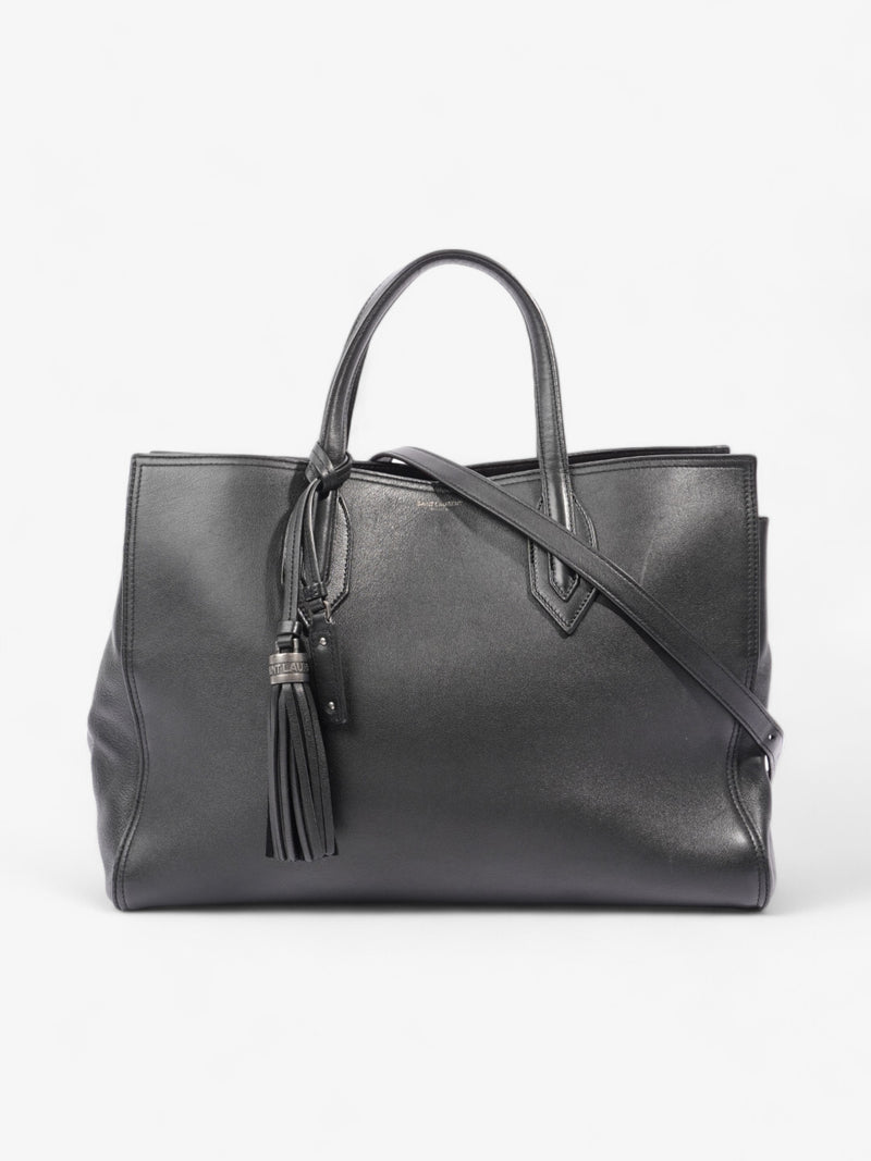  Saint Laurent Amber Tote Black Leather Medium