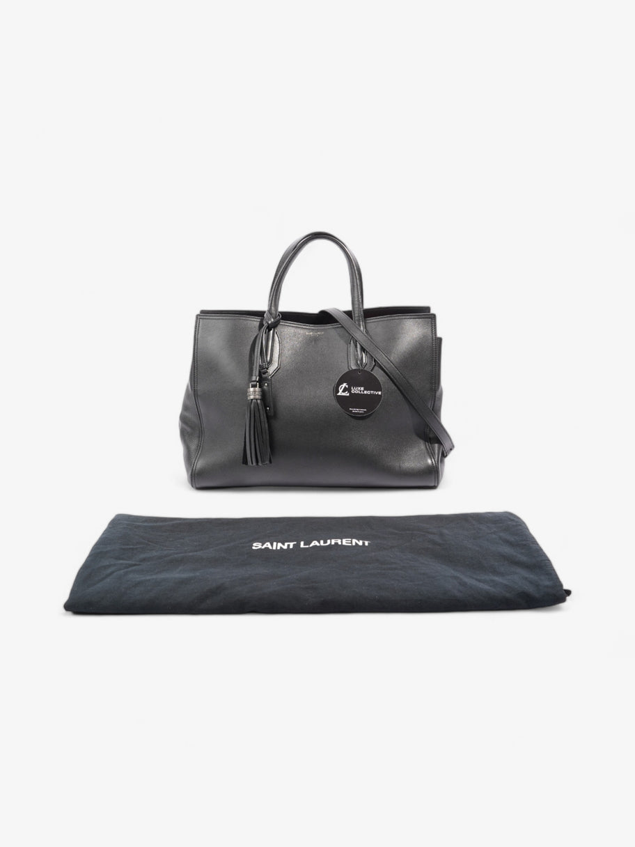 Saint Laurent Amber Tote Black Leather Medium Image 8