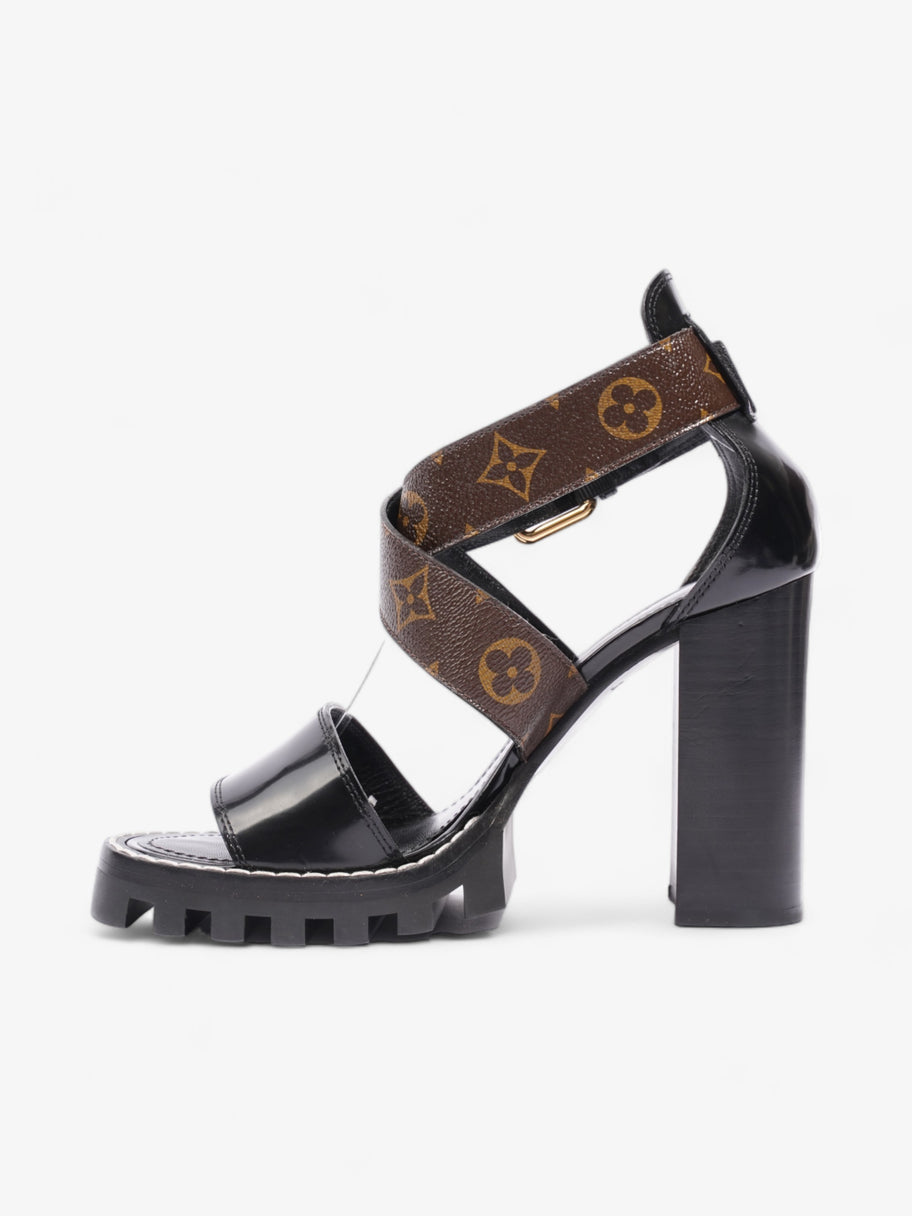 Star Trail Sandals 100 Black / Brown Monogram Patent Leather EU 38 UK 5 Image 3