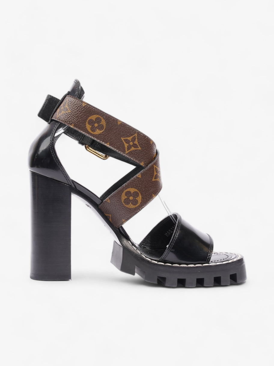 Star Trail Sandals 100 Black / Brown Monogram Patent Leather EU 38 UK 5 Image 4