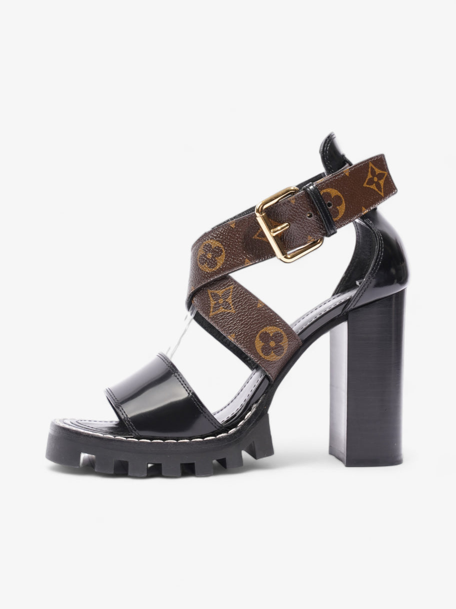 Star Trail Sandals 100 Black / Brown Monogram Patent Leather EU 38 UK 5 Image 5