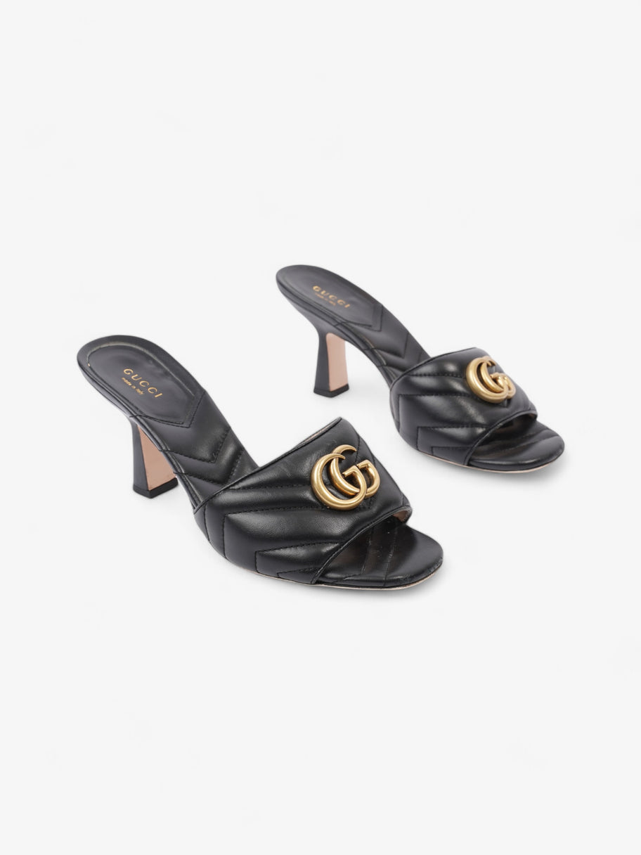 Gucci GG Marmont Mules 75mm Black / Gold Matelasse Leather EU 38 UK 5 Image 2