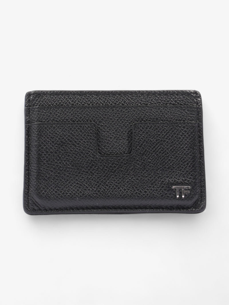  Tom Ford Logo-Plaque Card Holder Black Leather