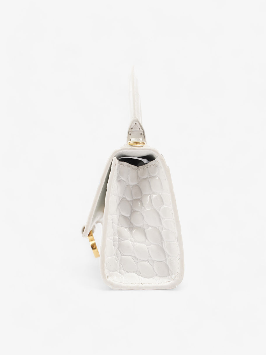 Balenciaga Nano Hourglass White Embossed Leather Image 3