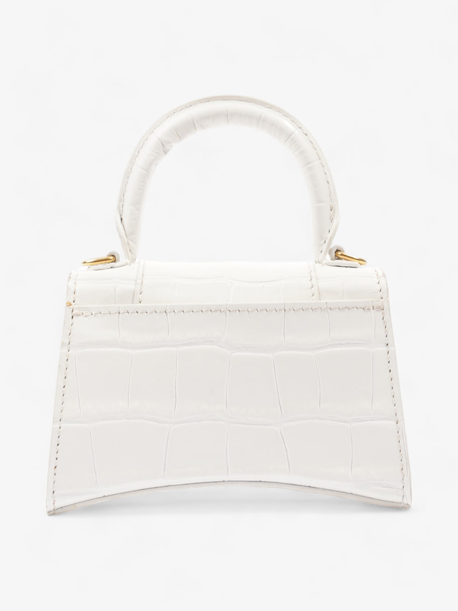 Balenciaga Nano Hourglass White Embossed Leather Image 4