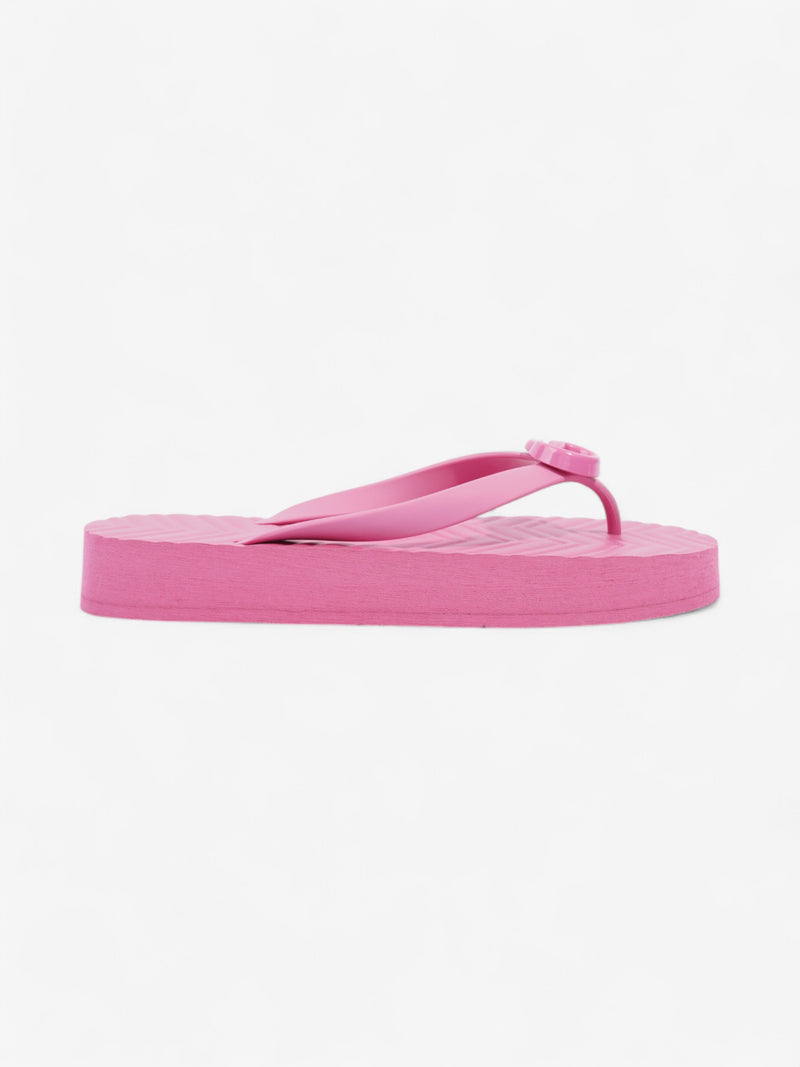  Gucci Double G Platform Sandal Pink Rubber EU 41 UK 8