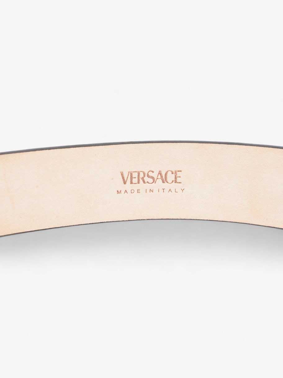 Versace Medusa Studded Belt Black / Silver Leather 85cm / 34