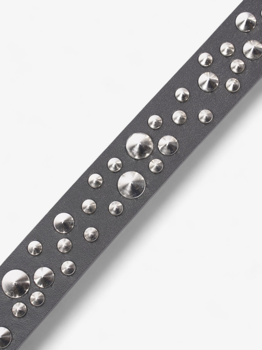 Versace Medusa Studded Belt Black / Silver Leather 85cm / 34