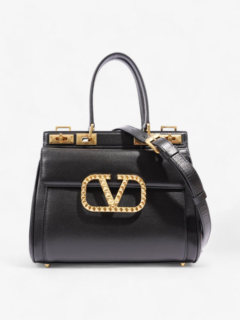  Valentino Rockstud Alcove Black Leather Medium