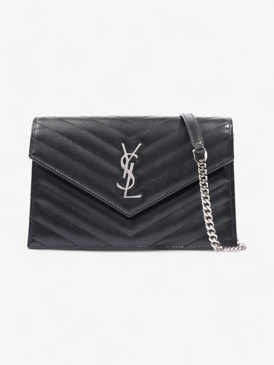 Saint Laurent Cassandre Envelope Chain Wallet Black Matelasse Leather Image 1