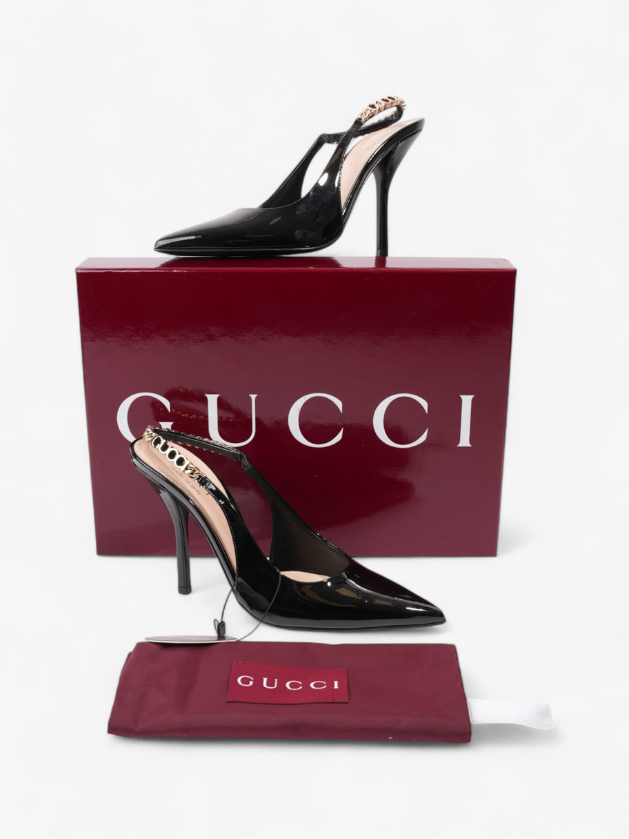 Gucci Vernice Crystal Heels 100mm Black / Gold Nappa Leather EU 37 UK 4 Image 10