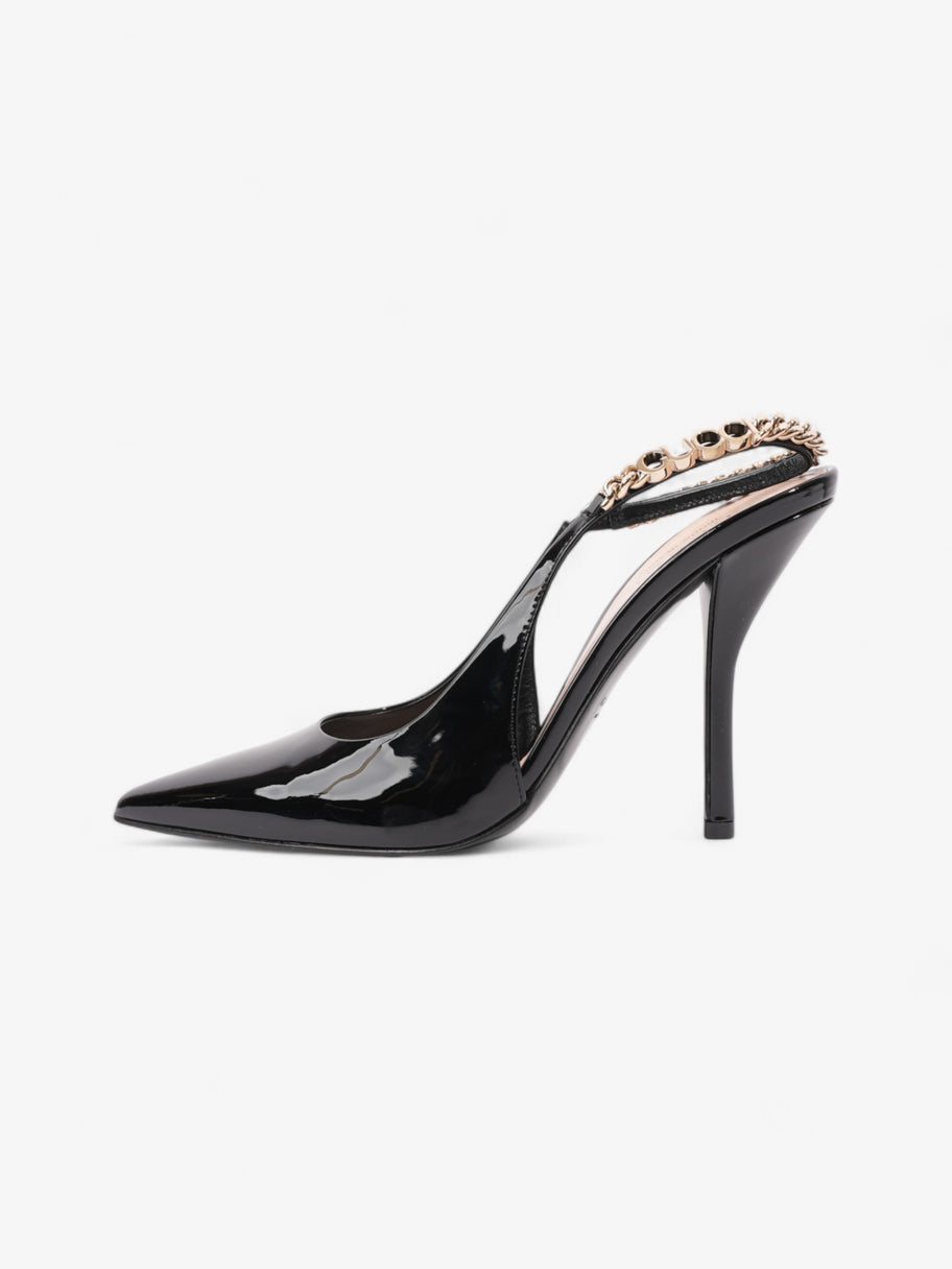 Gucci Vernice Crystal Heels 100mm Black / Gold Nappa Leather EU 37 UK 4 Image 5