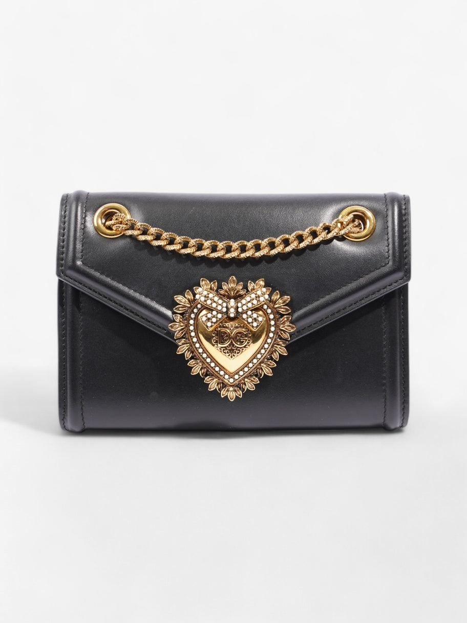 Dolce and Gabbana Devotion Bag Black Calfskin Leather Mini Image 1