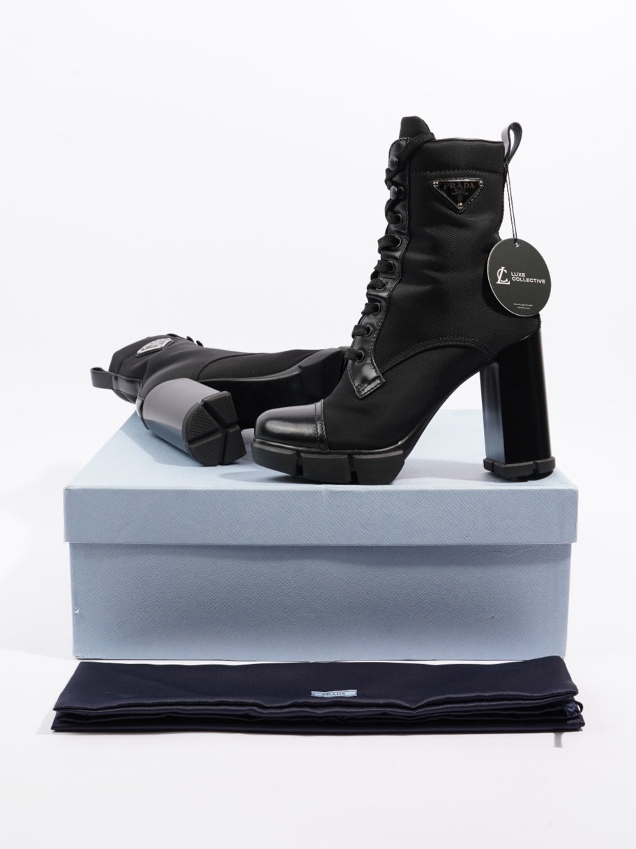 Prada Triangle Logo Boot 100 Black Re Nylon EU 37 UK 4 Image 10