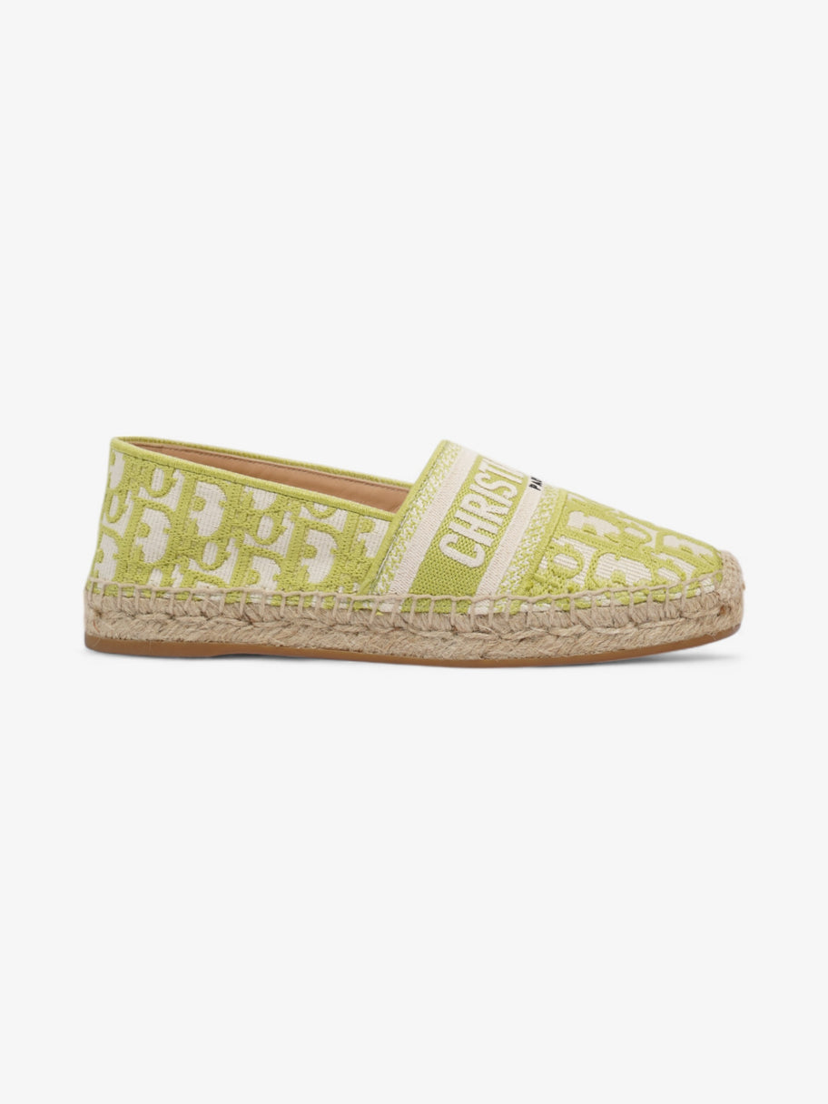 Christian Dior Granville Lime Cotton EU 37.5 UK 4.5 Image 1