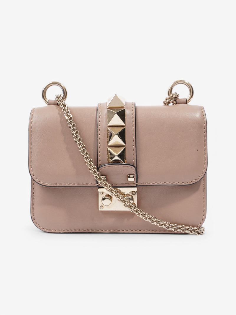  Valentino Rockstud Shoulder Bag Nude Leather Small