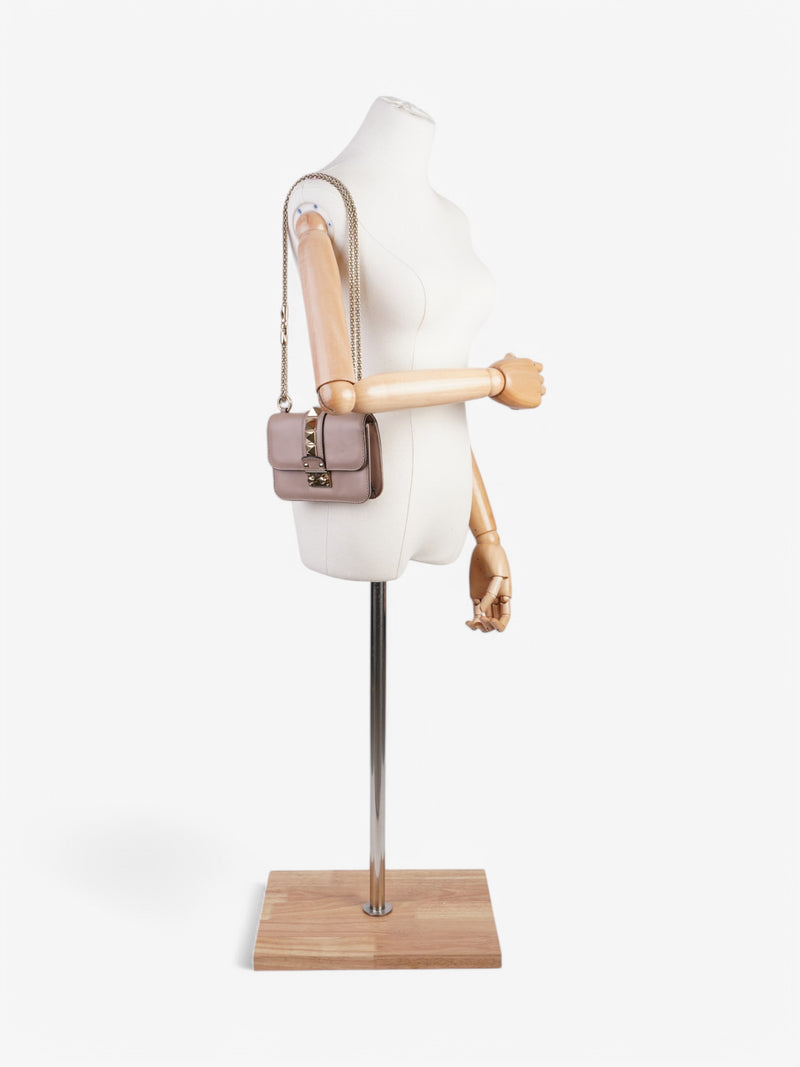  Valentino Rockstud Shoulder Bag Nude Leather Small