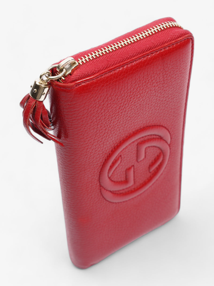 Soho Zip Around Wallet Red Grained Leather Image 6