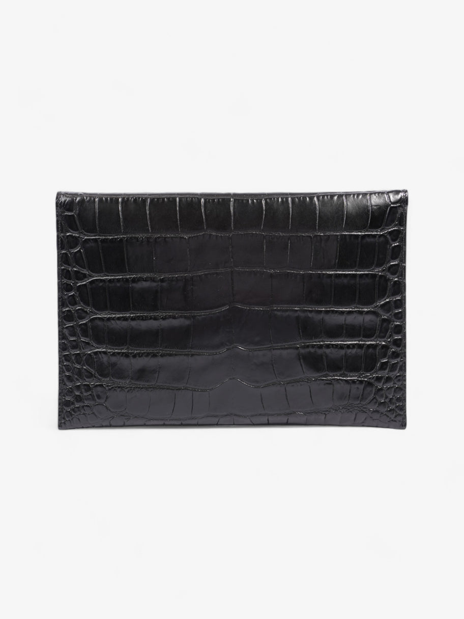 Alexander McQueen Skull Clutch Black Embossed Leather Image 3