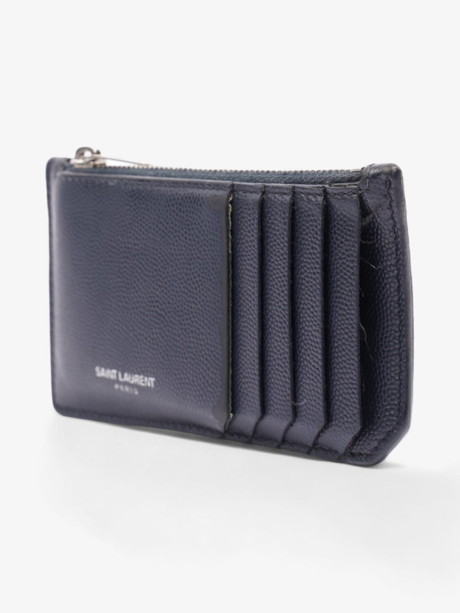 Saint Laurent Fragments Zip Card Case Navy Leather Image 3