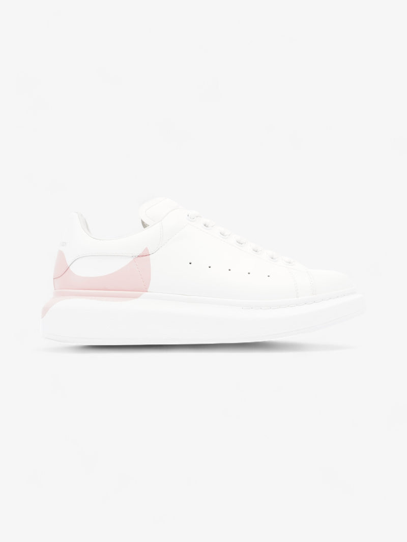  Alexander McQueen Oversized Drop Tab Sneakers White / Rose Quartz Leather EU 41 UK 8