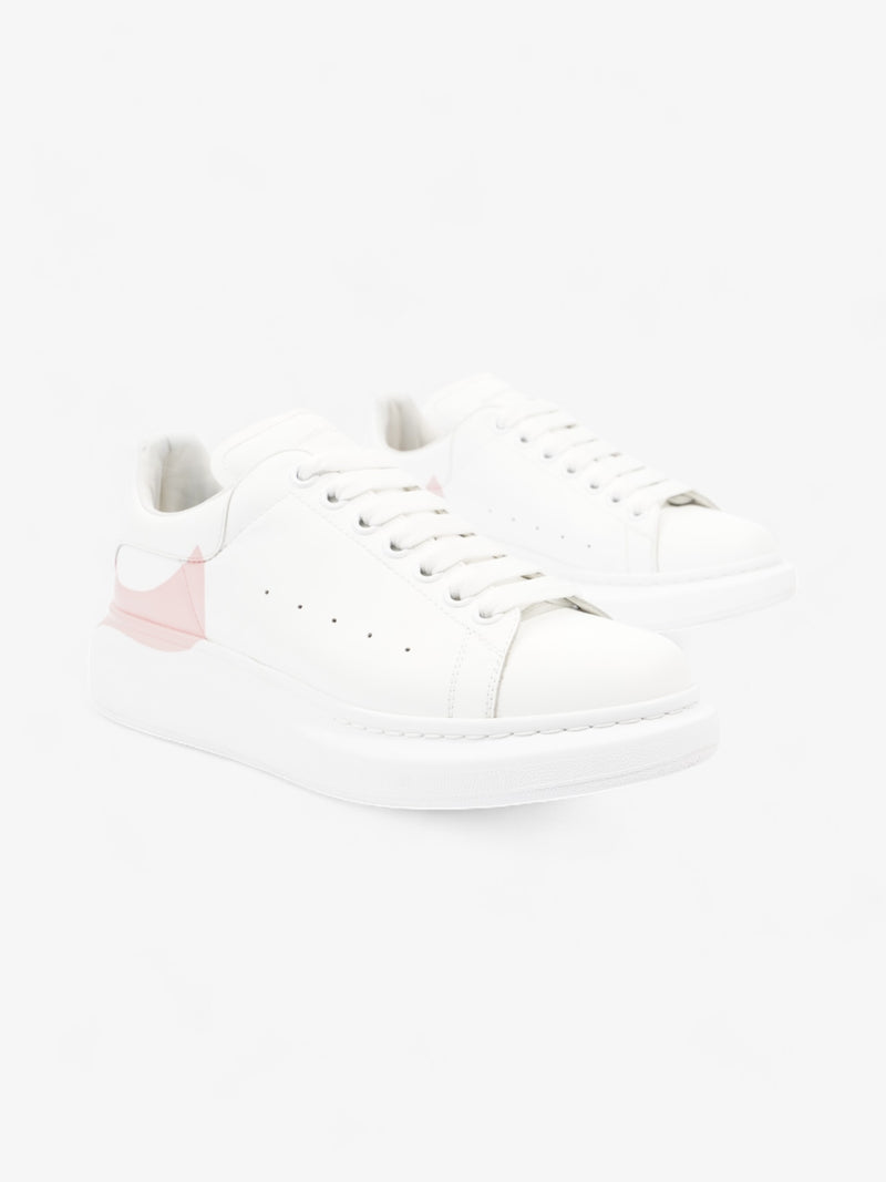  Alexander McQueen Oversized Drop Tab Sneakers White / Rose Quartz Leather EU 41 UK 8