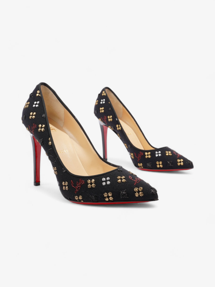 Christian Louboutin Pigalle Loubi In The Sky 100mm Black / Multicoloured Fabric EU 39 UK 6 Image 2