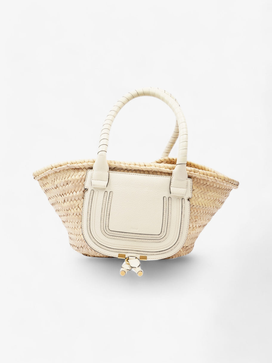 Chloe Marcie Basket White / Natural Raffia Medium Image 1