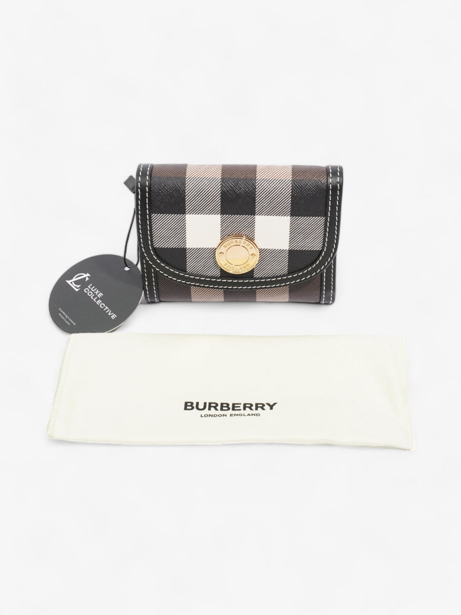 Burberry Check and Leather Folding Wallet Dark Birch Brown Coated Canvas Image 11