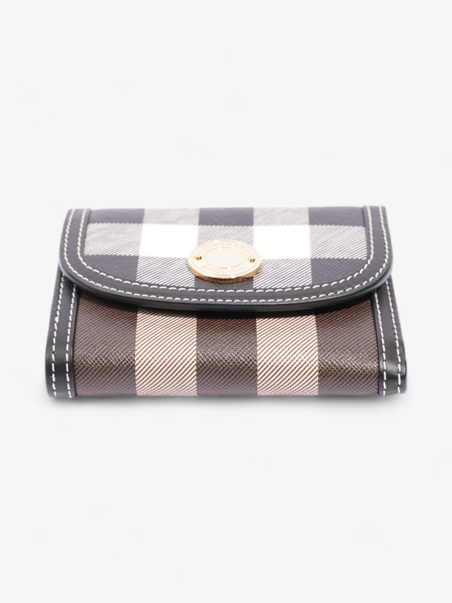 Burberry Check and Leather Folding Wallet Dark Birch Brown Coated Canvas Image 5