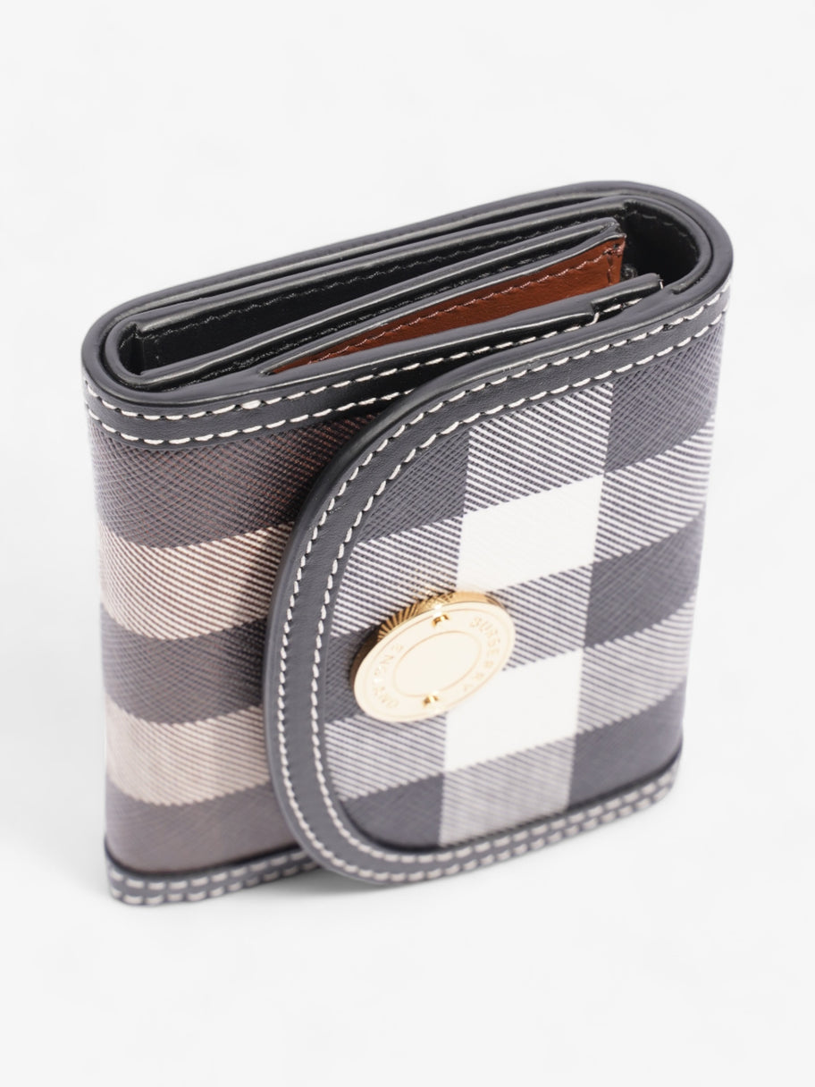 Burberry Check and Leather Folding Wallet Dark Birch Brown Coated Canvas Image 6