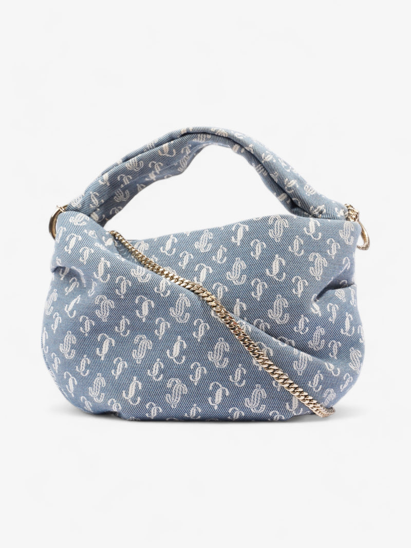  Jimmy Choo Bonny Tote Bag Blue Monogram Denim