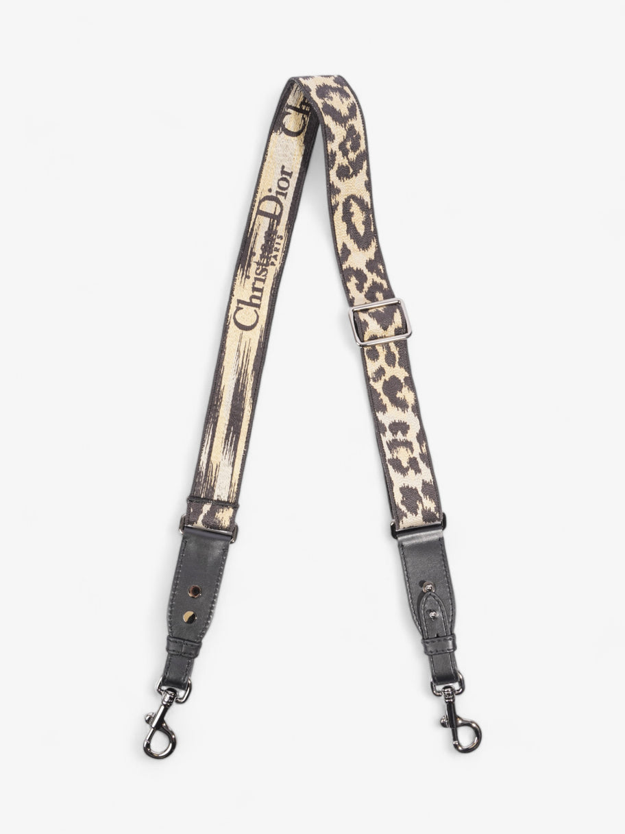 Christian Dior Animal Print Bag Strap Beige / Black Canvas Image 1