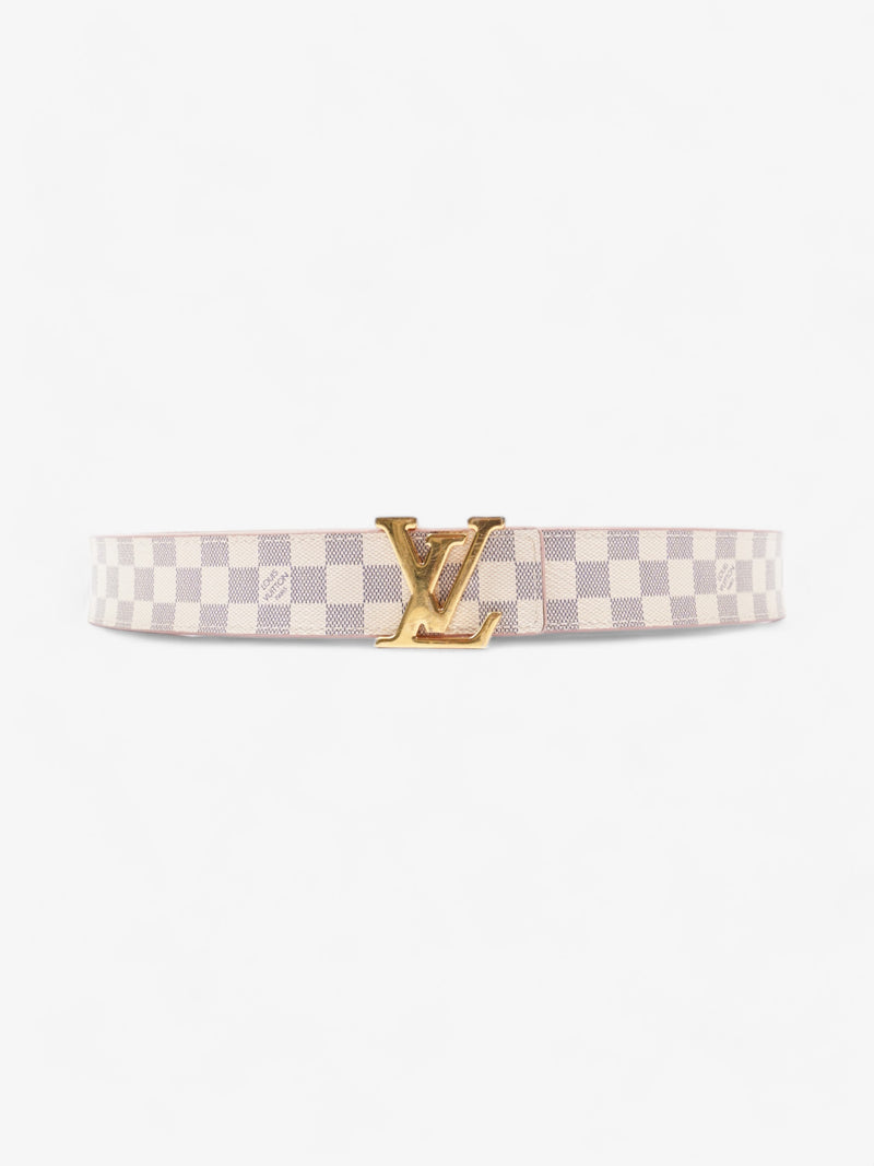  LV Initials Reversible Belt Damier Ebene / Pink Coated Canvas 85cm 34