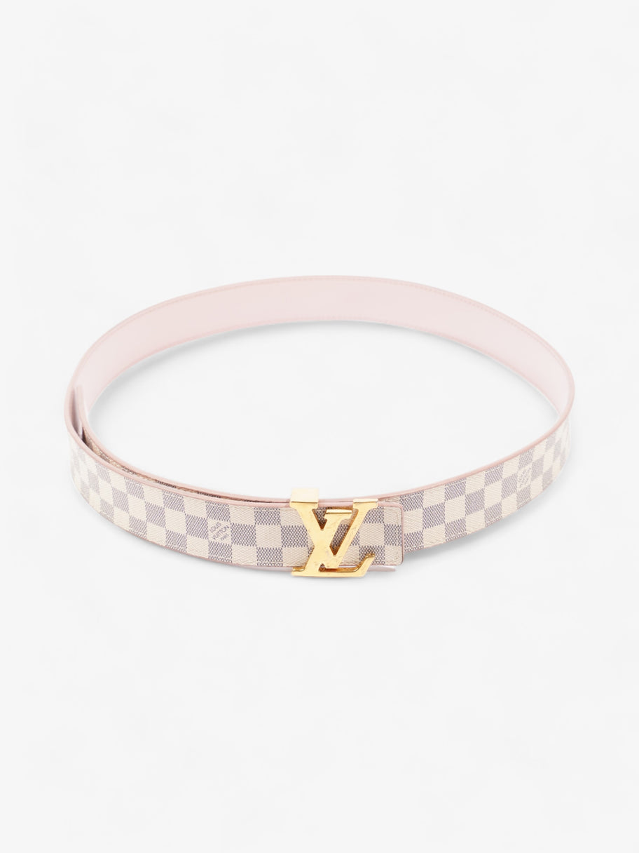 LV Initials Reversible Belt Damier Ebene / Pink Coated Canvas 85cm 34