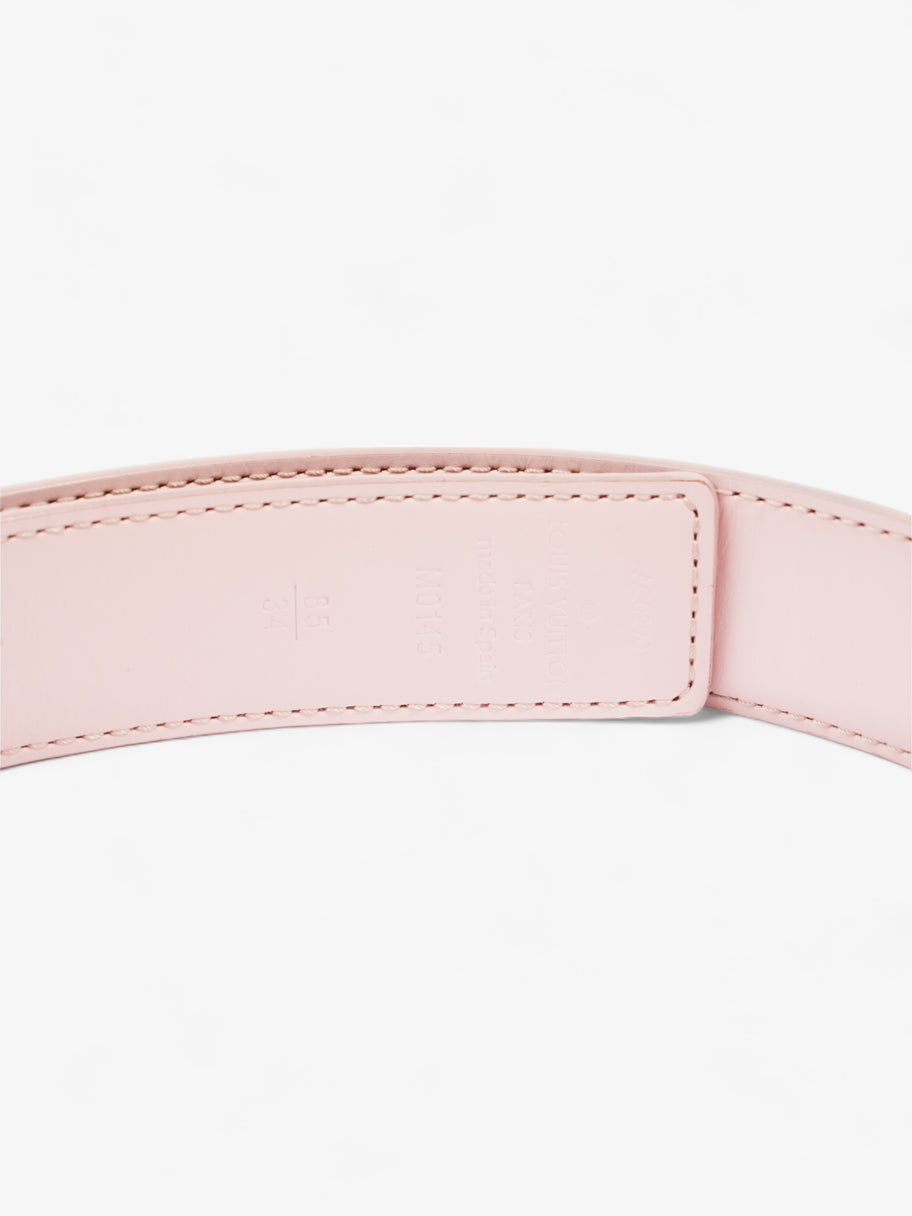 LV Initials Reversible Belt Damier Ebene / Pink Coated Canvas 85cm 34