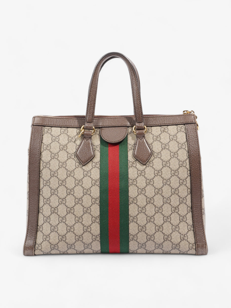 Gucci Ophidia GG Beige And Ebony GG Supreme / Brown / Gucci Stripe Coated Canvas Medium Image 3