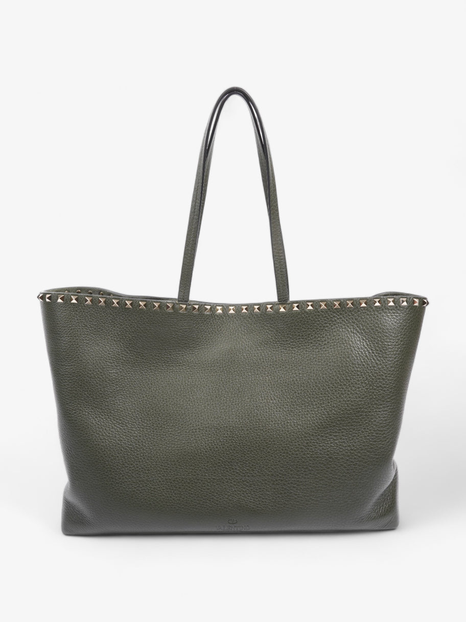 Valentino Rockstud Tote Khaki Leather Image 4