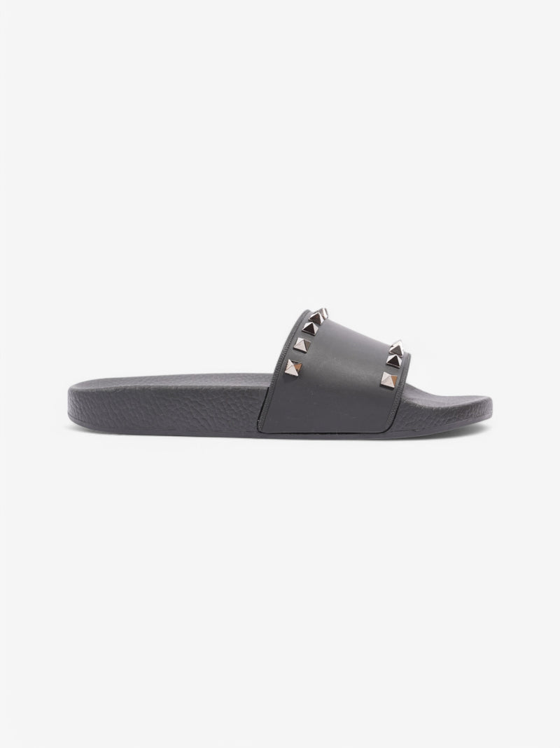  Valentino Rockstud Slides Black Rubber EU 38 UK 5