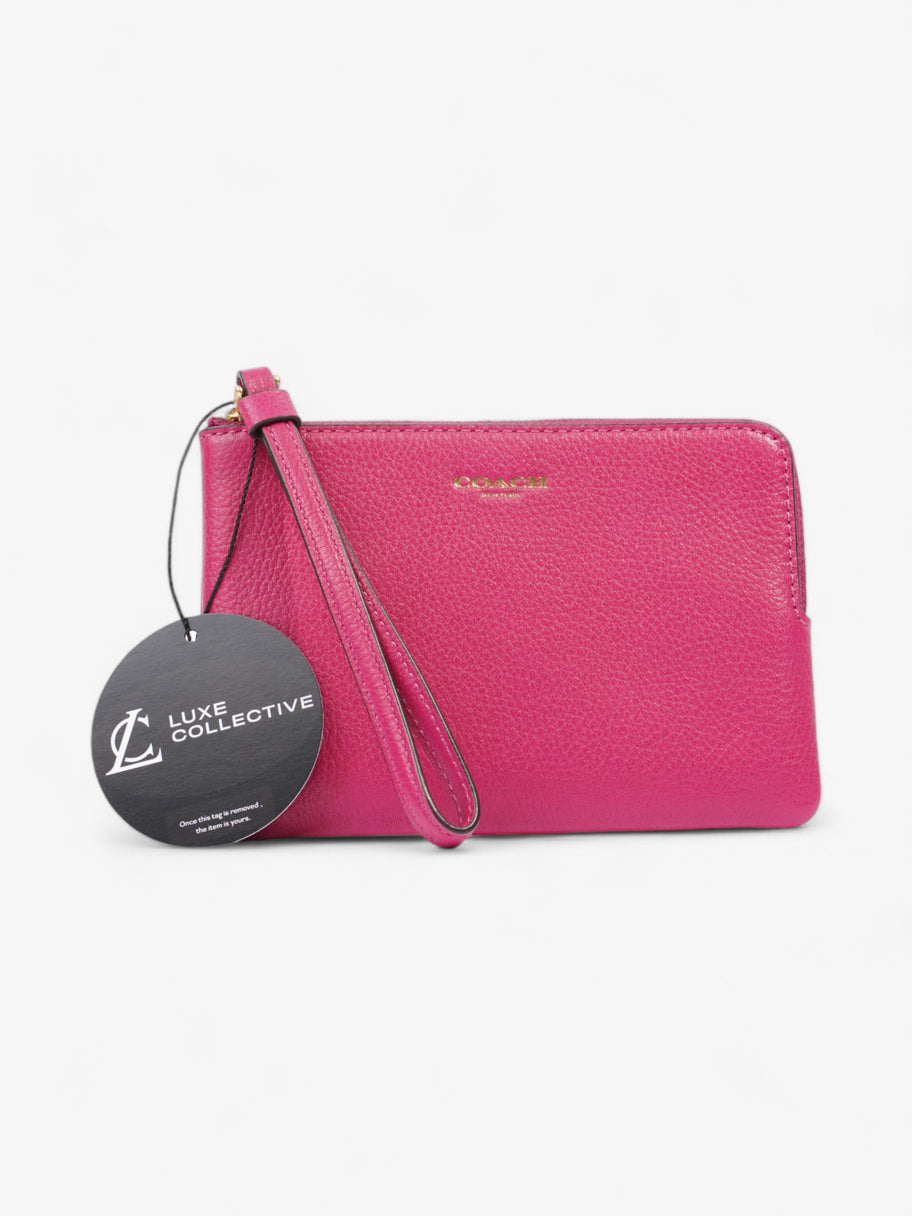 Coach Pouch Wristlet Deep Pink Leather Image 6