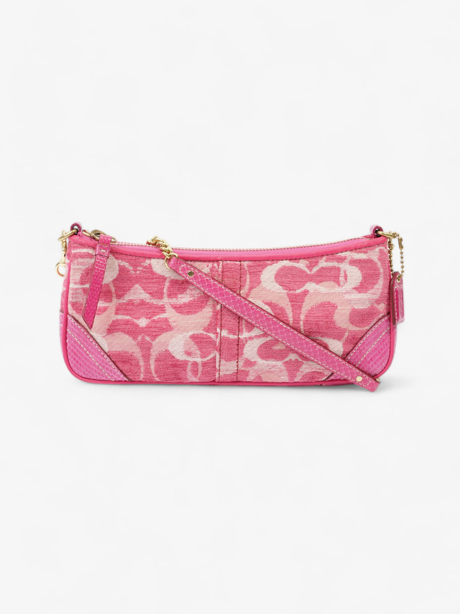 Coach Chenille Python Shoulder Bag Pink Canvas Image 1