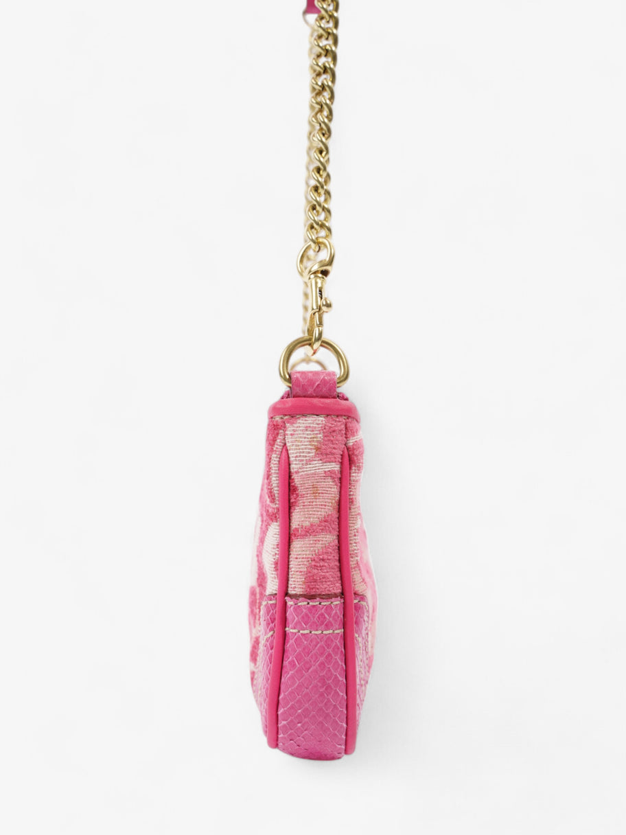 Coach Chenille Python Shoulder Bag Pink Canvas Image 3