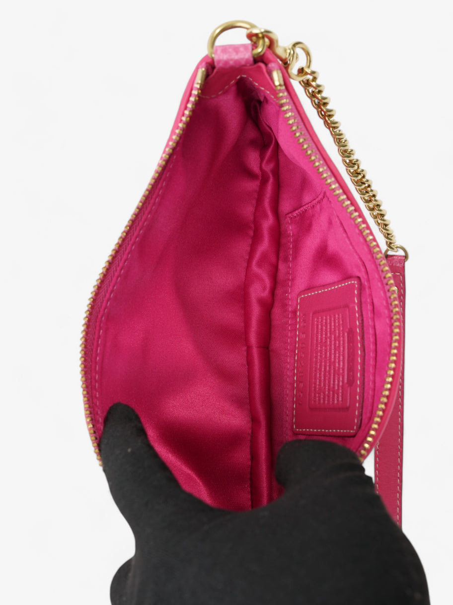 Coach Chenille Python Shoulder Bag Pink Canvas Image 8