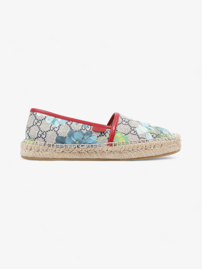  Gucci GG Blooms Espadrilles GG Supreme / Bloom / Hibiscus Red Coated Canvas EU 37 UK 4