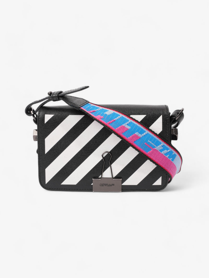  Off White Binder Clip Diag Bag Black / White Leather