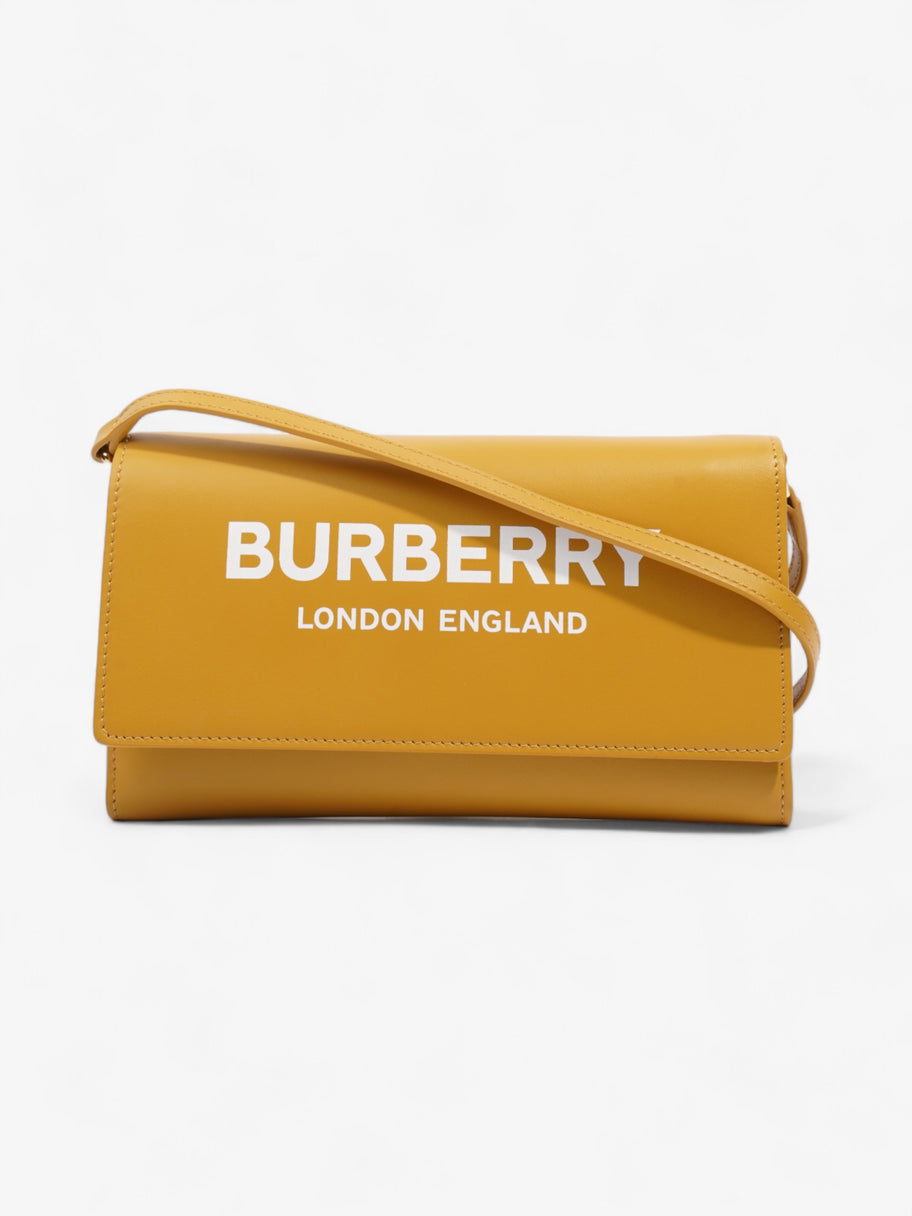 Burberry Logo Chain Wallet Mustard Leather Image 1