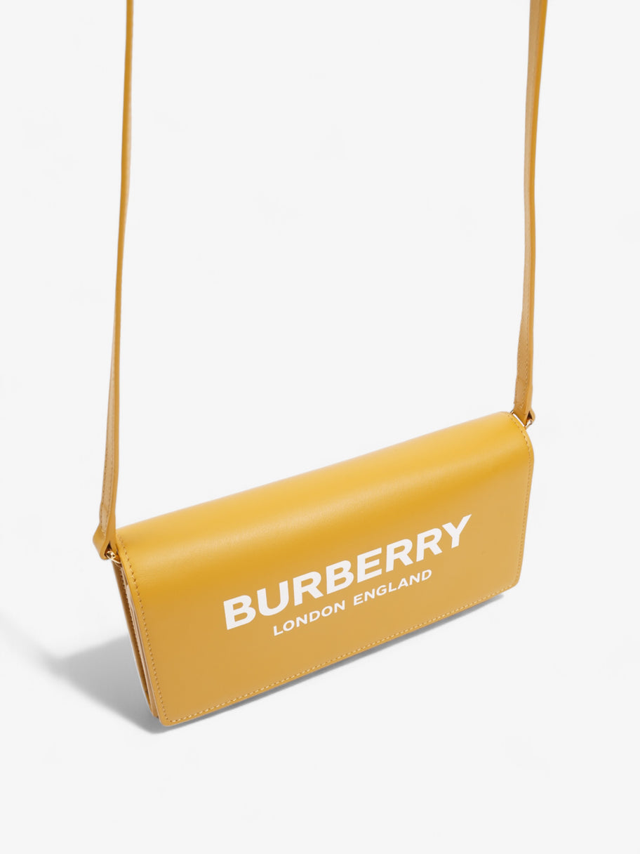 Burberry Logo Chain Wallet Mustard Leather Image 7