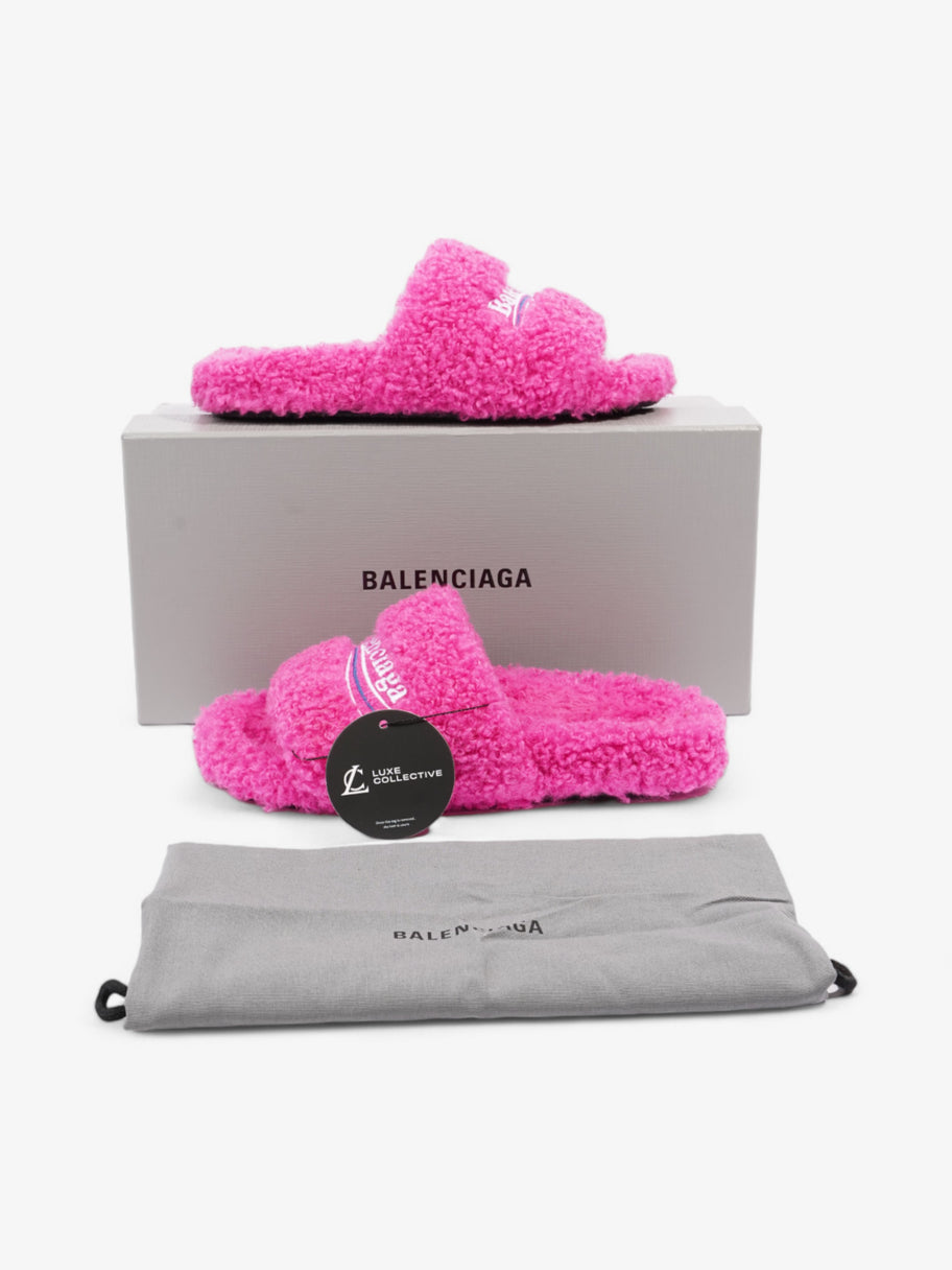 Balenciaga Furry Slides Pink / White Shearling EU 37 UK 4 Image 10