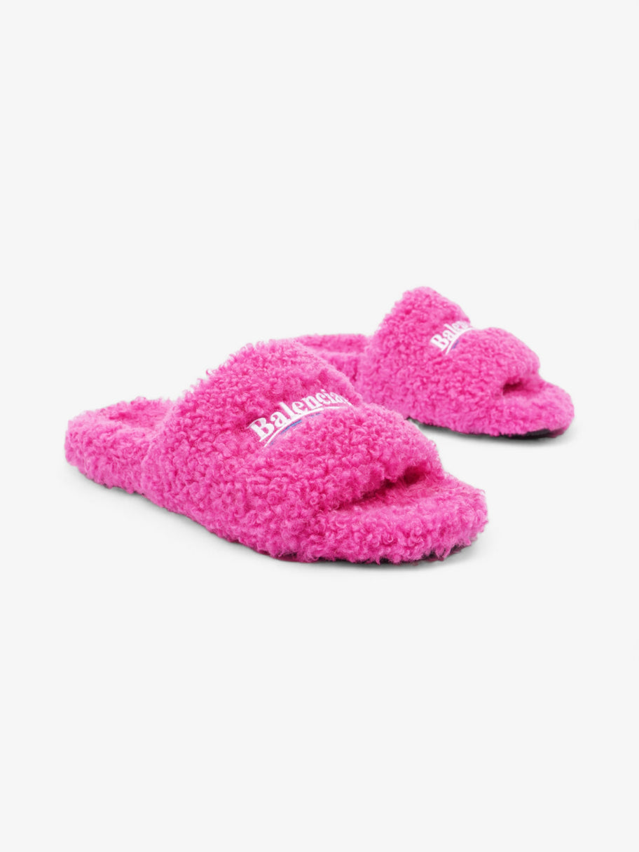 Balenciaga Furry Slides Pink / White Shearling EU 37 UK 4 Image 2