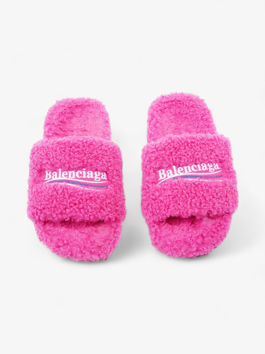 Balenciaga Furry Slides Pink / White Shearling EU 37 UK 4 Image 8